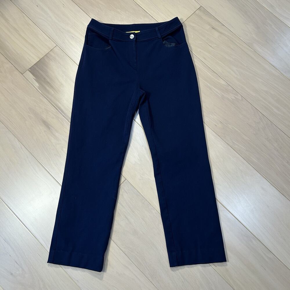 St. John Stretch Blue Pants High Rise Straight Women’s 4